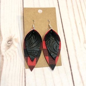 Faux leather earrings